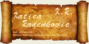 Katica Radenković vizit kartica